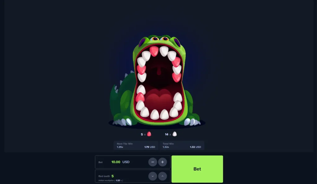 Cada clic cuenta: elige con cuidado en Croco Dino Jugador seleccionando un diente en el juego Croco Dino